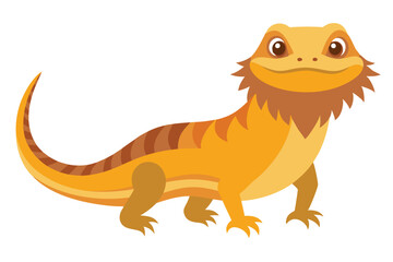 Bearded dragon animal flat vector illustration on white background 