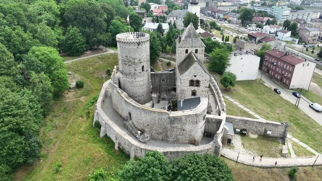 Aerial drone view of Castle in bedzin, The stone royal castle in silesia poland aerial drone photo view.
Eagles Nest Trail in Bedzin, Poland.