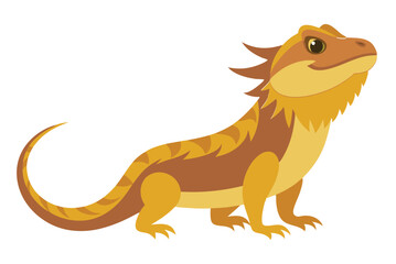 Bearded dragon animal flat vector illustration on white background 