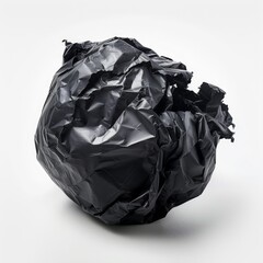 Medium shot of black Garbage, isolated on a white background, bright and vivid tonality 