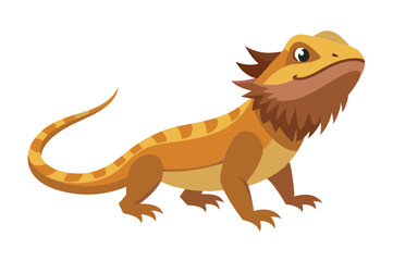Bearded dragon animal flat vector illustration on white background 