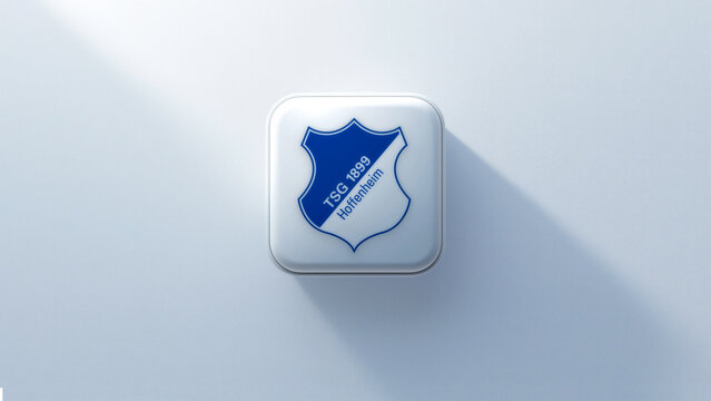 TSG Hoffenheim 3d icon casting a shadow on a white background