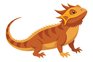 Bearded dragon animal flat vector illustration on white background 