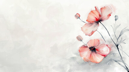 wildflower, smooth and soft blending, light gray background