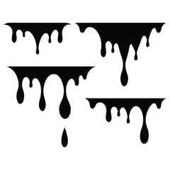 Dripping Liquid Paint Oil Vector silhouettes