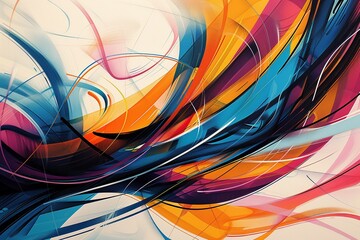 Abstract Motion: A thought-provoking background showcasing swirling shapes and lines in vivid colors, capturing the essence of abstract motion and energy.