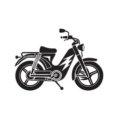 Fototapeta premium ELECTRIC BICYCLE in cartoon, doodle style . Image for t-shirt, web, mobile apps and ui. Isolated 2d vector illustration in logo, icon, sketch style, Eps 10, black and white. AI Generative