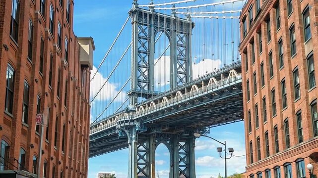 New York City Manhattan bridge in Brooklyn