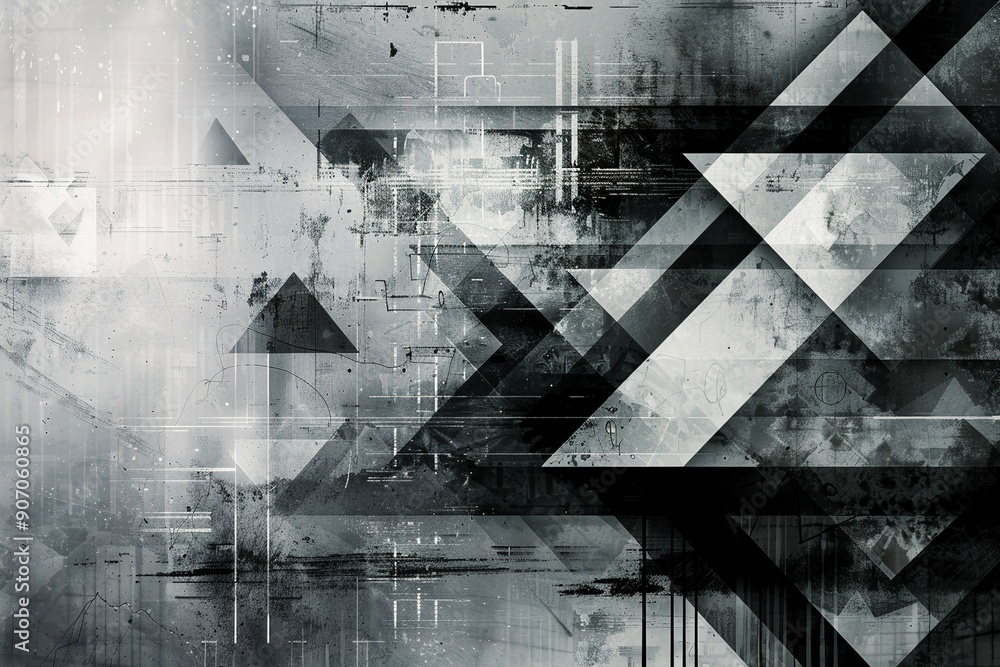 Wall mural an edgy business background combining a subtle grunge texture with crisp geometric shapes, offering 