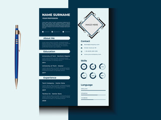  Professional modern minimal clean CV resume template design