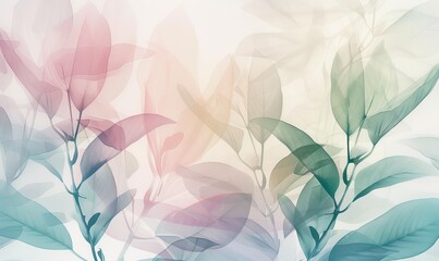 Beautiful Foliage in Pastel Colours. Contemporary Design Background