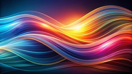 Obraz premium Abstract Wave of Light, Digital Art, Glowing Lines, Vibrant Colors, Abstract Background, Abstract, Digital