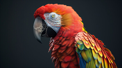 Fototapeta premium Surreal Dada Parrot with Dark Backdrop