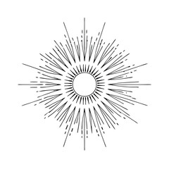 Obraz premium vintage sunburst design, vector silhouette 