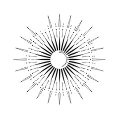 Fototapeta premium vintage sunburst design, vector silhouette 