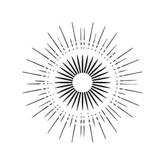 Obraz premium vintage sunburst design, vector silhouette 