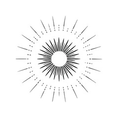 Obraz premium vintage sunburst design, vector silhouette 