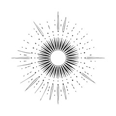 Fototapeta premium vintage sunburst design, vector silhouette 