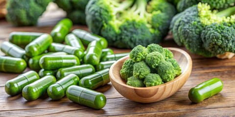 Broccoli and Green Supplements, Healthy Food, Natural Remedies, Vitamin Boost, Dietary Supplements