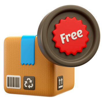 3d icon illustration of free delivery 
