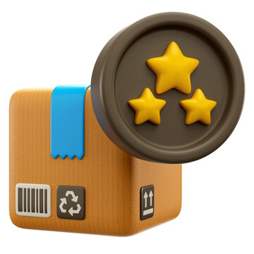 3d icon illustration of rate your delivery 
