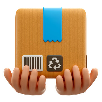 3d icon illustration of delivery box  
