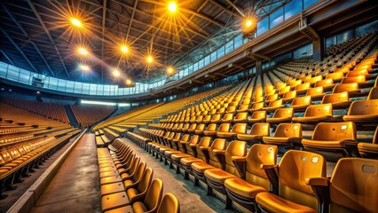 Golden Seats in the Stadium - Awaiting the Game, Stadium Seats , Arena , Sports , Event