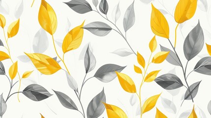 Fototapeta premium A beautiful pattern of leaves in various shades of blue green and yellow