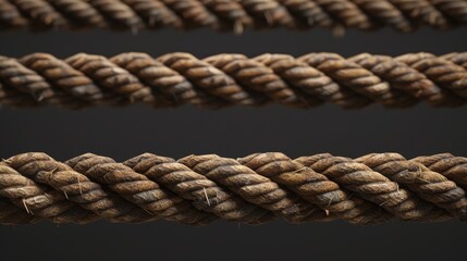 Fototapeta premium Close-Up of Rough Rope Texture, Macro Photography , Natural Fibers, Nautical , Rope