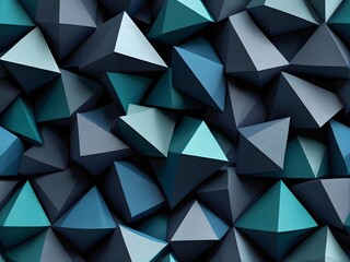 Obraz premium Vibrant 3D geometric pattern wallpaper with triangular mosaic shapes