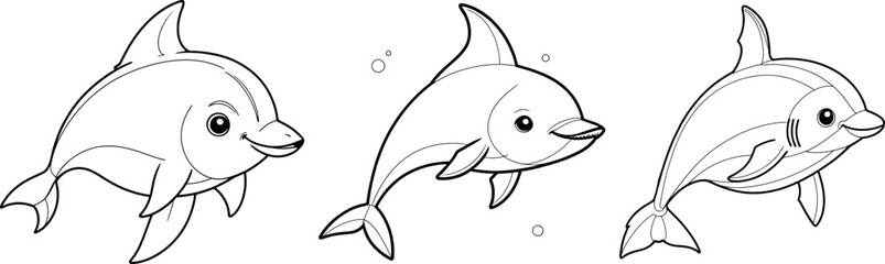 fish hand drawing coloring page and outline vector design