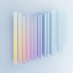 Obraz premium Modern Light Gradient Bar Chart on White Background for Data Visualization