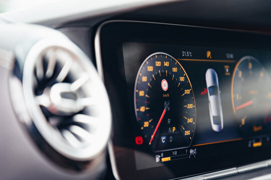 car dashboard with speedometer