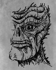 Alien creature, sketch - digital painting © neurostructure