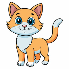 cat cartoon line art vector illustration 