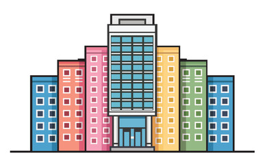 Fototapeta premium Corporate Colorful Building Vector