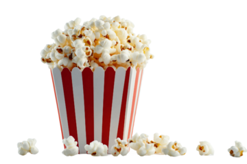 box of popcorn isolated on transparent background