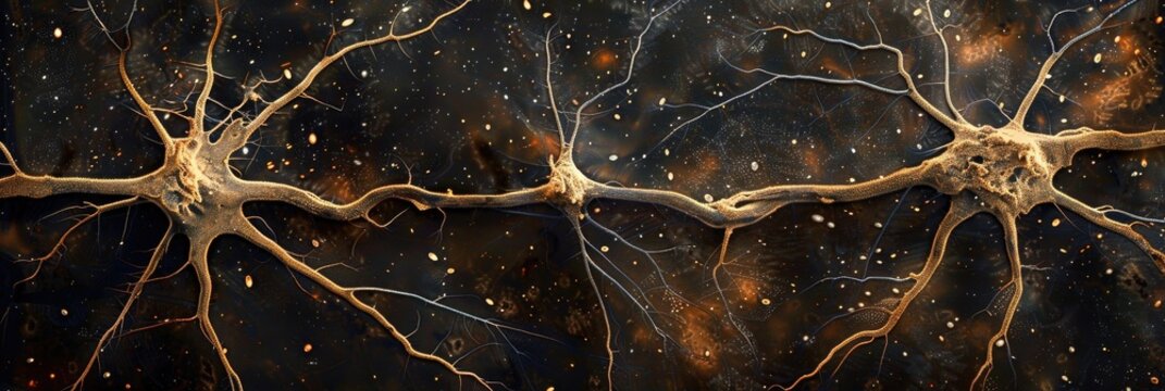 Pyramidal neurons in the cerebral cortex stained with Golgi silver chromate A large apical dendrite and multiple basal dendrites emerge from the conically shaped soma