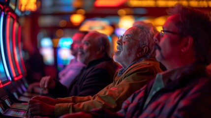 adults at a casino watching in anticipation as a bet is being made by another patron.