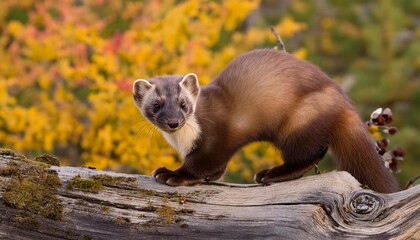 marten sitting on a tree