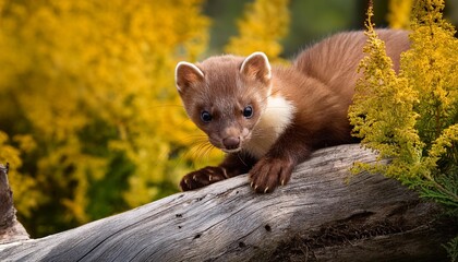 marten sitting on a tree
