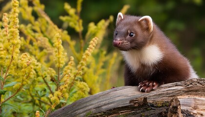 marten sitting on a tree