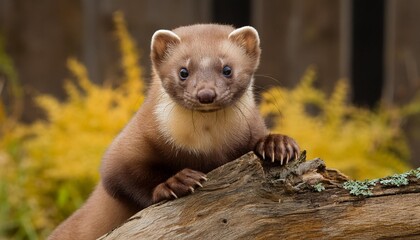 marten sitting on a tree