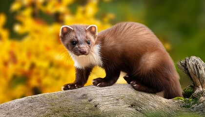marten sitting on a tree