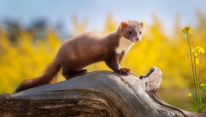 marten sitting on a tree