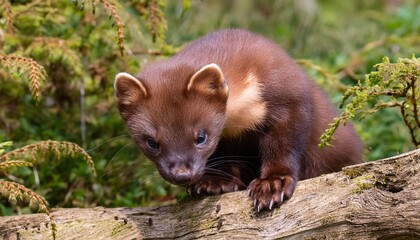 marten sitting on a tree
