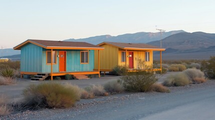 Naklejka premium Units at a remote roadside motel.