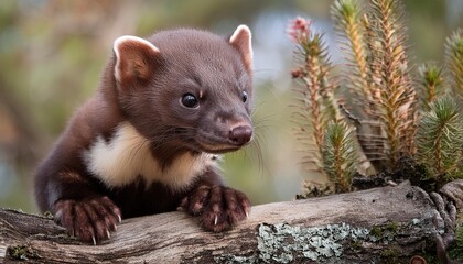 marten sitting on a tree