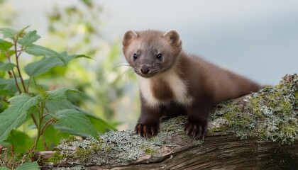 Obraz premium marten sitting on a tree