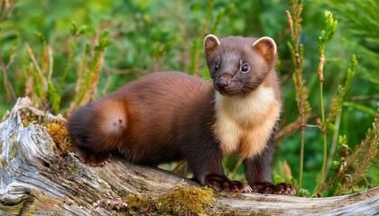 marten sitting on a tree